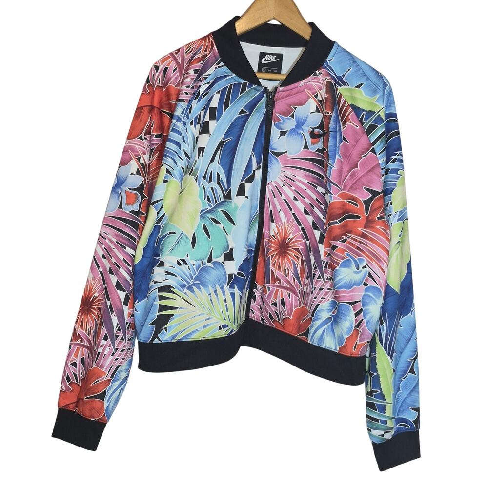 Nike Hyper Femme Women's Cropped Floral Track Jacket Tropical Print Full Zip XXL